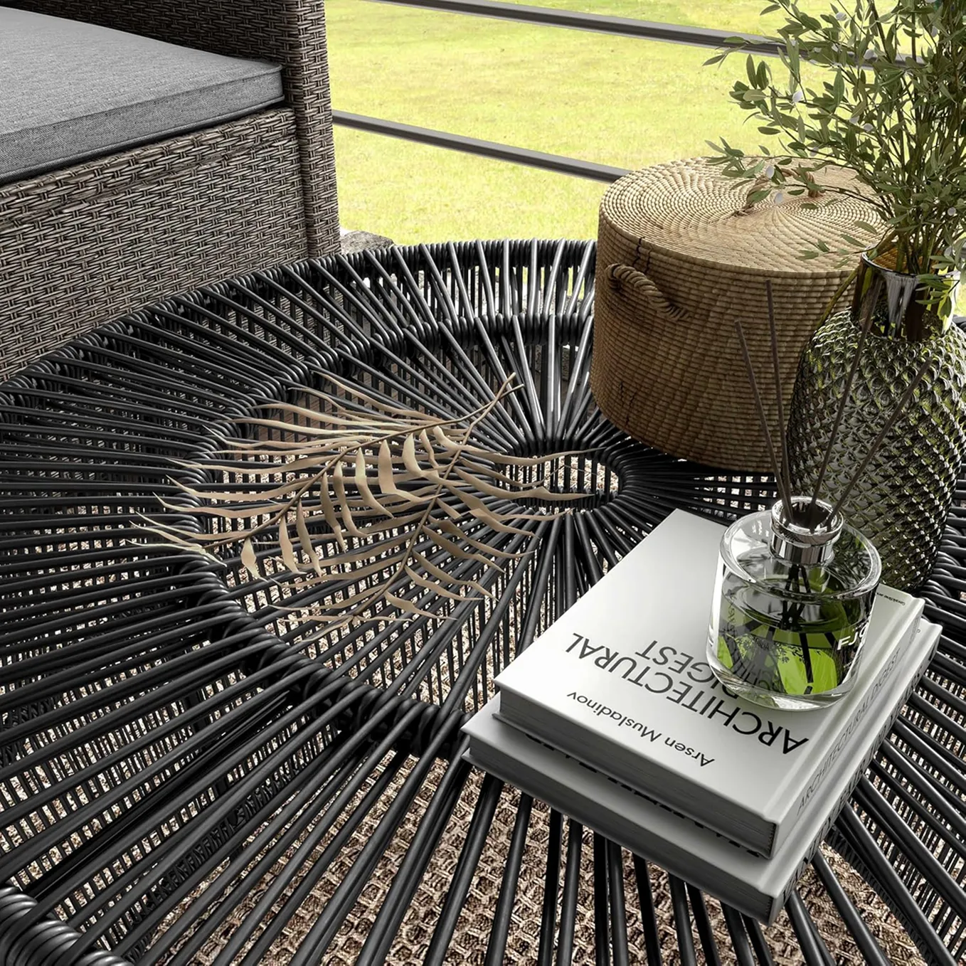 Round Coffee Table Outdoor With Metal Frame 5 1750301537