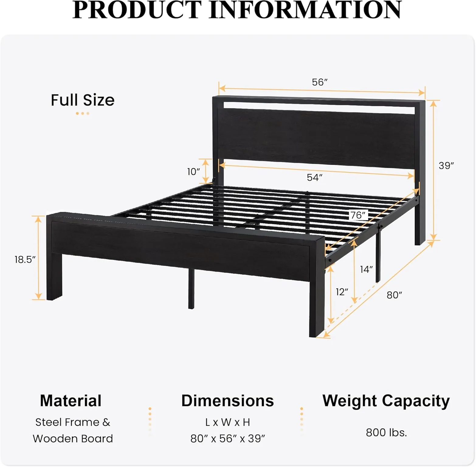 Sha Cerlin 14 Full Size Metal Bed Frame With Wooden Headboard And Footboard 2 1750241722