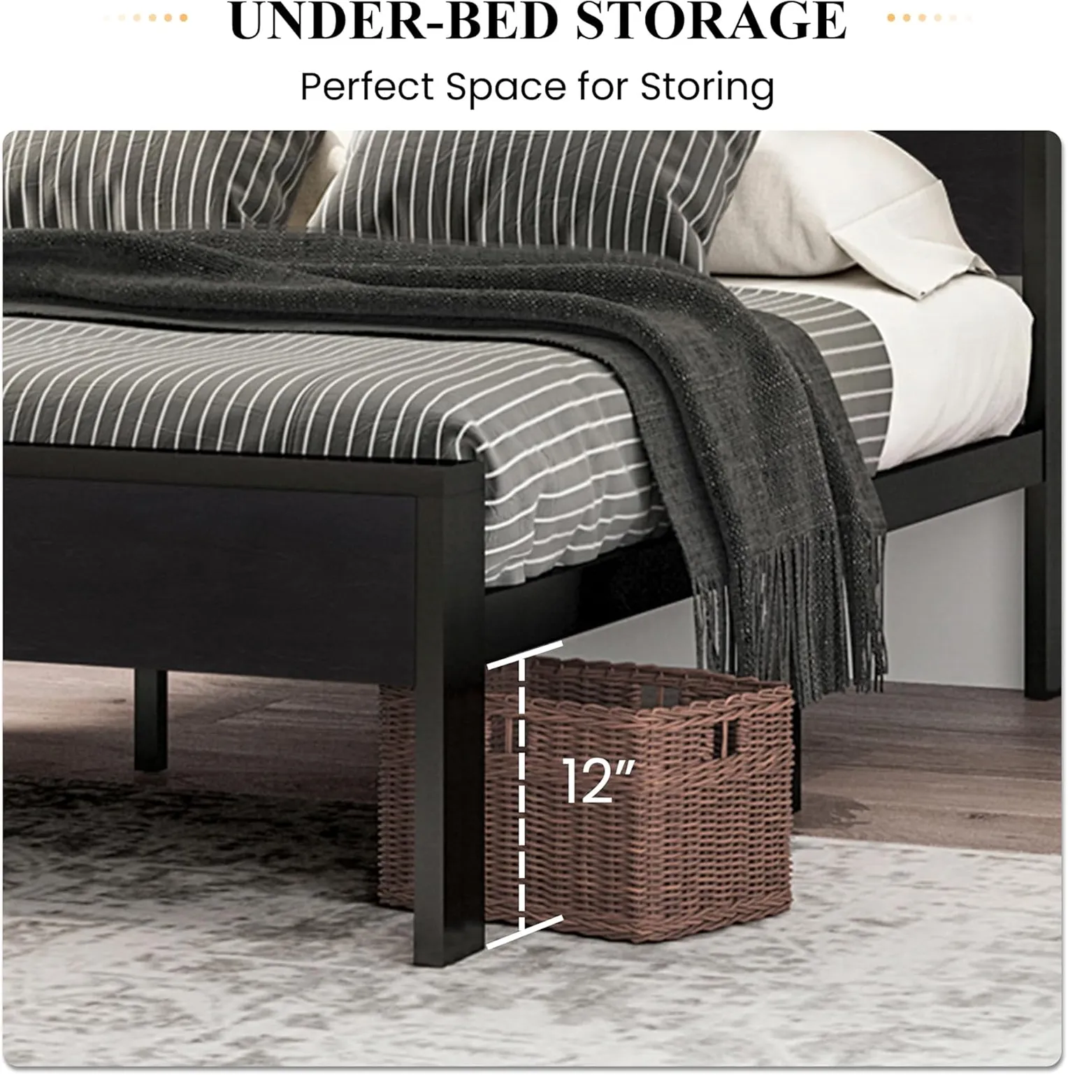 Sha Cerlin 14 Full Size Metal Bed Frame With Wooden Headboard And Footboard 4 1750241725