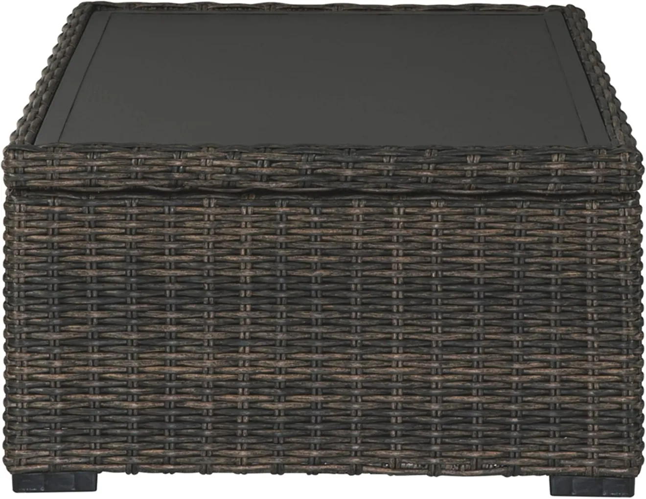 Signature Design By Ashley Grasson Lane Outdoor Wicker Cocktail Table With Aluminum Frame 2 1750301541