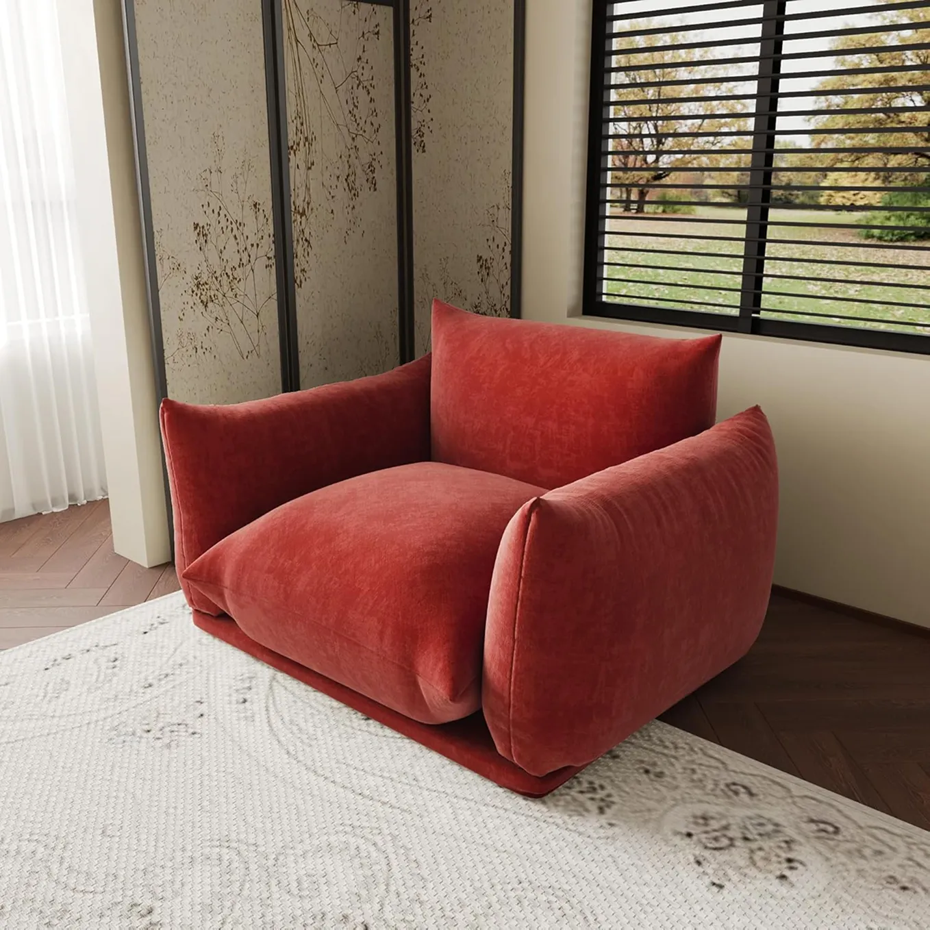 Vintage 1950s Chenille Sofa And Accent Chair Set 1 1750230380